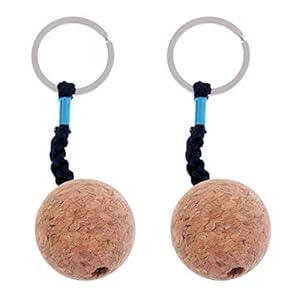 AKAMAS Canoe Key Float,2 Pieces 35mm Boat Marine Kayak Canoe Key Float and Floating Keyring Key Ring and Floatable Keychain Key Chain Buoyant Cork Ball