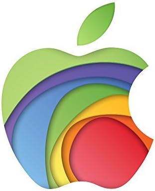 Retro New Design Art of Apple Rainbow Multicolor Logo Sticker For 11" 13" 15" inch MacBook pro/air laptop INCLUDE BONUS STIVE JOBS SIGNATURE.