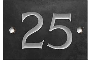 NUMBERS & NAMES BY ATLANTIC HARDWARE Engraved Slate House number sign - 1 to 99 (select your number here) - number 25 (Same Day Dispatch by 1st class Post!!!)