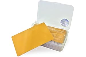 Ebamaz 100PCS Thin Aluminum Alloy Metal Business Cards 3.4 X2.13X0.008 inch for Laser Engrave (Golden,Blank)