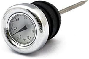 CUSTOM CHROME TAPPO ASTINA LIVELLO OLIO TERMOMETRO BIANCO X HARLEY DAVIDSON SOFTAIL DAL 1984 AL 1999 E SPORTSTER DAL 1982 AL 2003