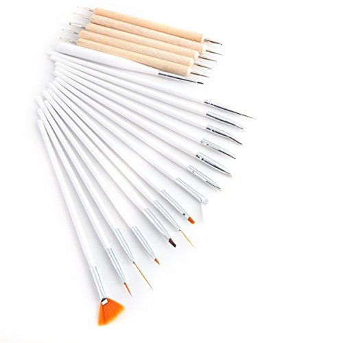 Tinksky 20pcs Nail Art Design Painting Detailing Pen Brushes Dotting Pens Tools