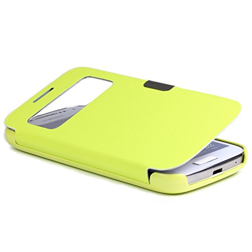 Urcover® View Case Handy Schutz-Hülle | Samsung Galaxy S4 Mini | Hart Kunststoff Grün | Elegant Wallet Cover Sicht-Fenster | leichte Schale dünne Tasche - 3