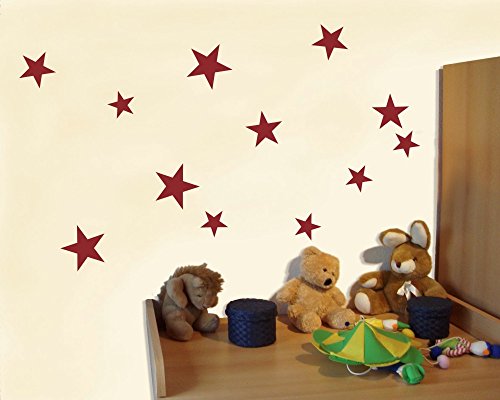Wandsticker Sterne Set ‚gefüllt‘ 15x20cm schwarz - 2