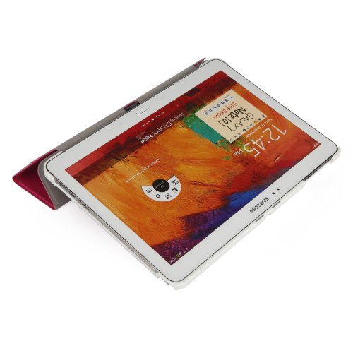 iHarbort® Samsung Galaxy Note 10.1 2014 Edition Hülle Case – Ultra Slim Leder Tasche Hülle Etui Schutzhülle Für Samsung Galaxy Note 10.1 Zoll 2014 Editon P600 P601 Case Holder mit automatischer Weckfunktion (Galaxy Note 10.1 2014 Edition, Hot Pink) - 4