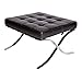 Produktbild Expo eleganter Fußhocker quadratisch hochwertiges Echtleder Ottoman passend zum Expo Sessel (Schwarz)