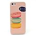Produktbild caso, guscio duro con reticolo di Macarons biscotti cupcake torta focaccine della caramella, Custodia protettiva compatibile con Apple iPhone 5 (5S, SE), copertura / motif (rosso, verde e giallo)