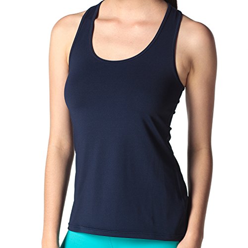 Lapasa Damen Tanktop – Quick Dry, Damen Sport Tank Top mit kräftigen Farben und Racerback, dehnbar und atmungsaktiv, L006, 12 Farben - 2