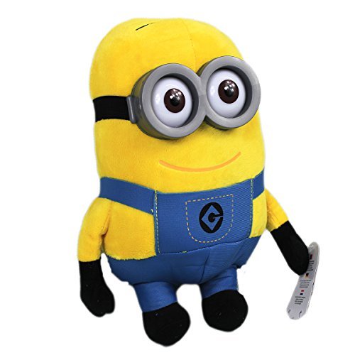 Whitehouse Minions 30 - 34 cm Grande con Gafas de plástico, diseño de GRU 1 & 2 Peluche Amarillo Suave (Dave)
