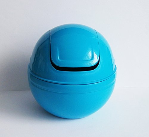 TISCHABFALLEIMER Schwingdeckel 13cm Kosmetikeimer Papierkorb Mülleimer 4 Farben 60 (Blau)