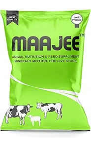 MAAJEE Animals Nutrition | Feed Supplement Minerals Mixture - Improvement in Milk Fat & SNF Content | Weight Gainer for All Animals (25 KG, Pack of 1)