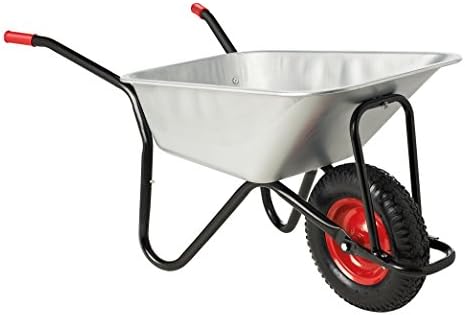 TitanStrong Wheelbarrow Garden Wheel Barrow, Galvanised with Pneumatic Tyre Large 100L
