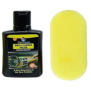 CarSaaz Vinyl, Leather & Dashboard Polish - with applicator Sponge