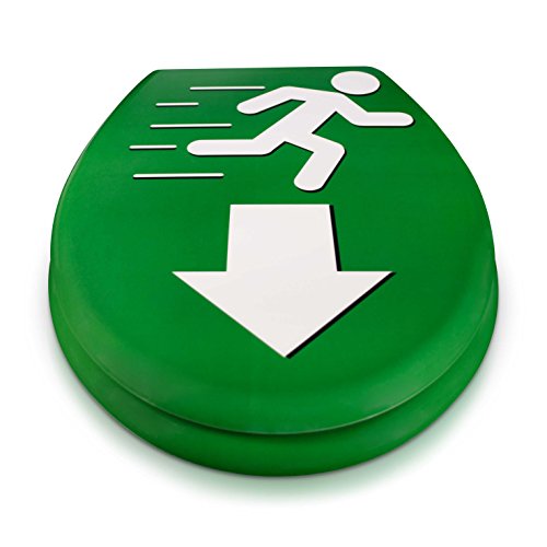 Premium WC Sitz mit Absenkautomatik – „Exit Here“ Design – Toilettendeckel aus Duroplast inkl. Montagesatz – VENKON - 4