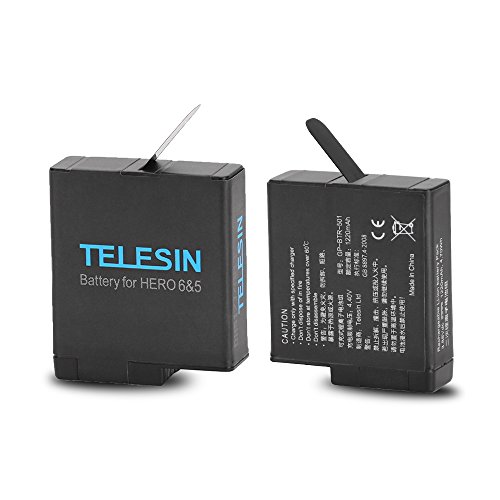 TELESIN Reemplazo batería 2 - Fuente de alimentación para GoPro Hero5 negro, pilas recargables actualización de para la última v02.51 y versiones inférieures (2 Batteries)