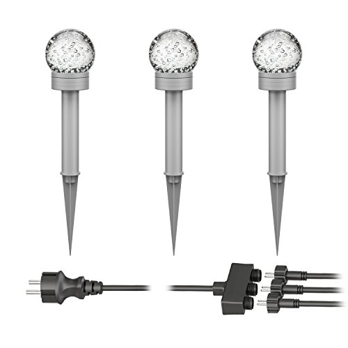 parlat LED Gartenleuchte Bubble mit Erdspieß für außen, IP54, warm-weiß, 3er Set