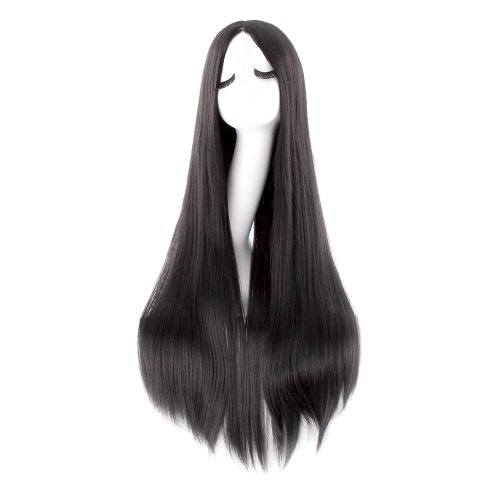 MapofBeauty 100cm / 39 pouces Costume long droit anime perruque (noir)