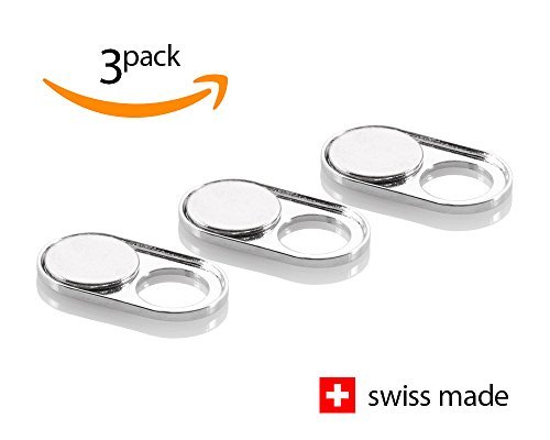 Preisvergleich Produktbild Soomz Webcam Abdeckung aus CHROMSTAHL / Hochwertig und dauerhaft / Swiss Made / Privacy-Schutz für Kamera / PC / Laptop / Handyzubehör / 3er Set