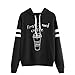 Produktbild Hoodie Pullover Halloween Damen Xinan Druck Langarm Shirt Sweatshirt Bluse (L, Schwarz)