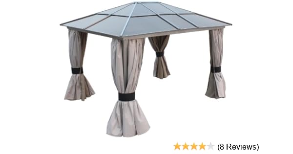 Amazon De Gartenpavillon 3 X 3 60 M Gartenzelt Pavillon Uberdachung Farbe Grau