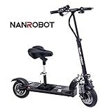 NANROBOT D5 + Scooter électrique Puissant avec Une Puissance de Moteur de 2 000 W pour Une Vitesse de 40 mph, Une Distance de 50 Miles et Une Charge de 330 LB (D5+ Seat)