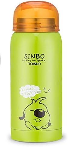 LKJH*The stainless steel vacuum flask children Small cute pass water bowl creative couples cups 240ml, men and women's light green