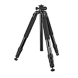 Aluminium Dreibein Stativ, Höhe ohne Kopf 180 cm, Traglast 18 kg, Packmaß 53 cm, 2,12 kg Gewicht, , 4 Stativbeinsegmente max. 28 mm Durchmesser, schraubbare Spikes, mit separater kurzer Mittelsäule für optimale Makroaufnahmen, 5 Jahre Garantie.