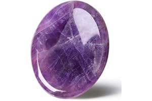 ‎GUJOXILA GUJOXILA Amethyst Kristalle Steine Heilsteine Edelsteine Sorgensteine Daumen Heilkristalle Poliert Kristall Stein Oval Palmstein Spirituelle Meditation Stress Abbauen Meditation