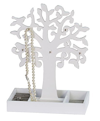 Toller Schmuckhalter Tree Schmuckbaum weiß mit Schmuckkasten