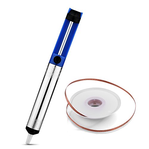 Entlötlitze Entlötpumpe Set, Vtin 2.5mm breit, 1,5 m Länge Desoldering Wick und Lötmittel Sauger, Lötmittel-Sauger Desoldering Vakuumpumpe Solder Removal Tool - 9