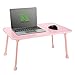 Produktbild Großes Bett Tablett NNEWVANTE Laptop Schreibtisch Schoß Schreibtisch faltbar Portable Standing Outdoor Camping Tisch, Frühstück Lesung Tablett Halter für Couch Boden Studenten junge Farbe(Rosa)