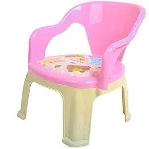 Baybee Pop N Up Strong Durable Baby Chair | Home School Study Plastic Chairs for Boys & Girls Unisex - Pink