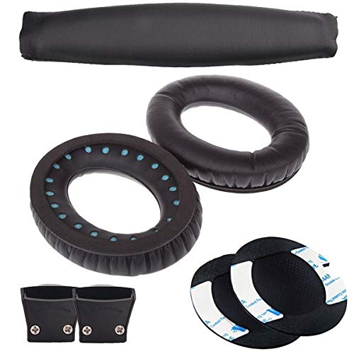 EEEKit de remplacement Coussinets Coussinets Pad + Serre-Tête avec 2 pcs Fix Clips pour Bose Quiet Comfort 15 (QC15) et Quiet Comfort 2 (QC2)