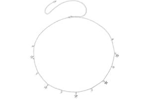 SULIUDAJI 1 Pieza bohemio Borla Cadena de la cintura Plata Cadenas de vientre en Cadena de la cintura cadena de biquini Joyas para el cuerpo para mujeres y niñas