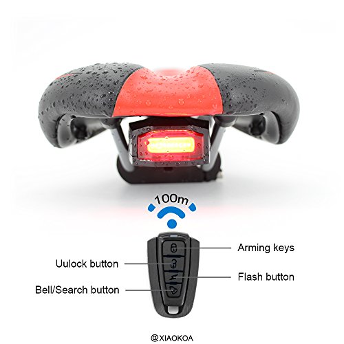 antusi Intelligente Diebstahlsicherung Bike (Fahrrad Rücklicht Alarm LED cyclingwith ACHTUNG Elektrische Bell USB Cable Mountain Zubehör - 4