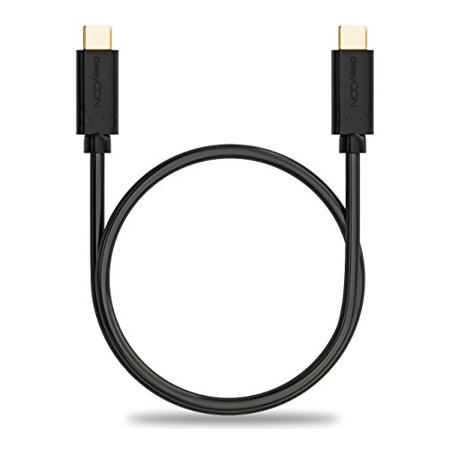 deleyCON 0,5m USB Kabel / Stecker Typ 3.1 / C auf C / USB 3.0 Speed 5 Gbit/s / Ladekabel Datenkabel / für z.B. Smartphone / PC / Notebook / Ladegerät – Schwarz - 4