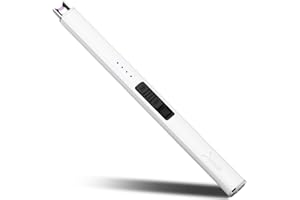 SUPRUS Electric Lighter Arc Windproof Flameless USB Lighter Rechargeable Lighter with Safety Lock for Candle BBQ Camping (White)
