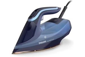 Philips Domestic Appliances Azur 8000 Series Steam Iron - 55 g/min Continuous Steam, 240 g Steam Boost, 3000 W, OptimalTEMP Technology, SteamGlide Elite, Light Blue (DST8020/26)