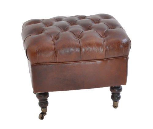 Lederhocker Dover im Chesterfield-Look Sitzhocker Vintage-Cigar: Amazon