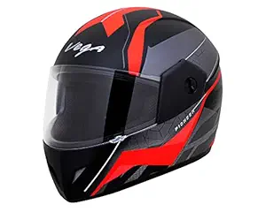Vega Cliff DX Pioneer Full Face Helmet (Dull Black and Red, M (58 cm))