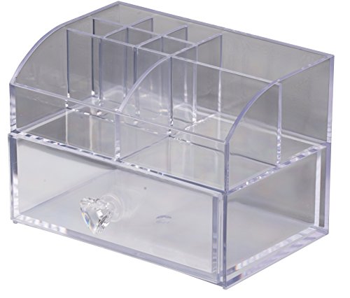 Kosmetik Organizer mit Schublade 14 x 10 x 10cm transparent Kosmetikorganizer Make up Aufbewahrung Cosmetic Icebox Sortierbox Kosmetik Aufbewahrung Schminkaufbewahrung - 2