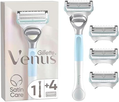 Gillette Venus per i Peli e la Pelle della Zona Intima, Rasoio da Donna, Aiuta a Proteggere la Pelle della Zona Intima dalle Irritazioni della Rasatura + 4 Lamette di Ricambio