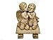 Produktbild Figur - Küssendes Engel Pärchen - 33,5 cm hoch - Antiker Look - Büste Deko Keramik Ton