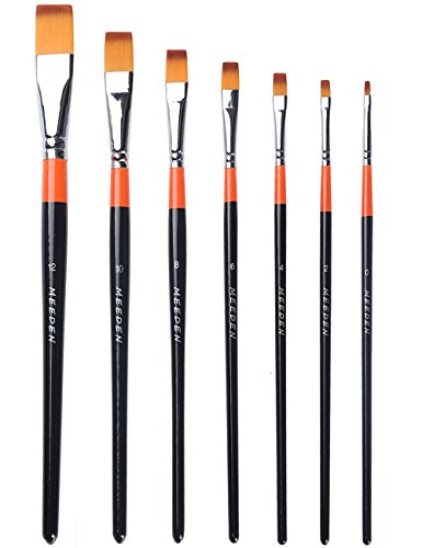 Juego de pinceles planos y angulares, de Meeden, cromado, Flat