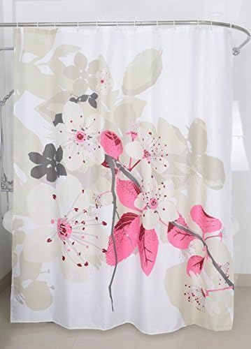 Magic VidaWaterproof Shower Curtain Nature Series with Vivid Color (180cm ร 200cm, Peach Tree)