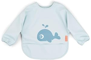 Done by Deer Baby Lätzchen mit Ärmeln - Ärmellätzchen für Baby und Kleinkind 6-18 Monate - Langärmlig - mit Auffangtäschchen - Zweifach Verstellbarer Verschluss - OEKO-TEX-Zertifiziert