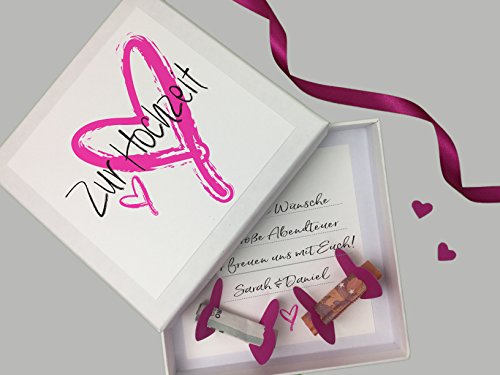 Geldgeschenk Hochzeit mit Herz (Pink)