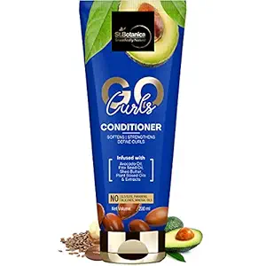 St.Botanica GO Curls Hair Conditioner, 200ml with Avocado, Flaxseed Oil & Pea Protein to Soften & Hydrate Curly Hair | Cruelty Free & Vegan | Paraben Free | No SLS/SLES
