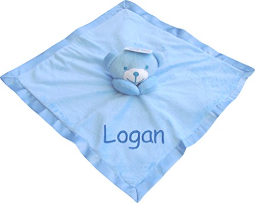 Baby Super Soft Personalised Comforter Blanket with 3D Teddy Bear (Blue)