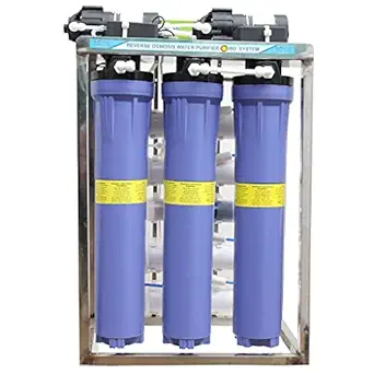 FELVA 100 LPH commercial RO + UV water purifier Plant 100 Liter Per Hour Blue Stainless steel Full Automatic with TDS Adjuster